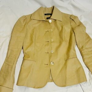 Ralph Lauren Women's Light Tan Button-Up flawless Blazer